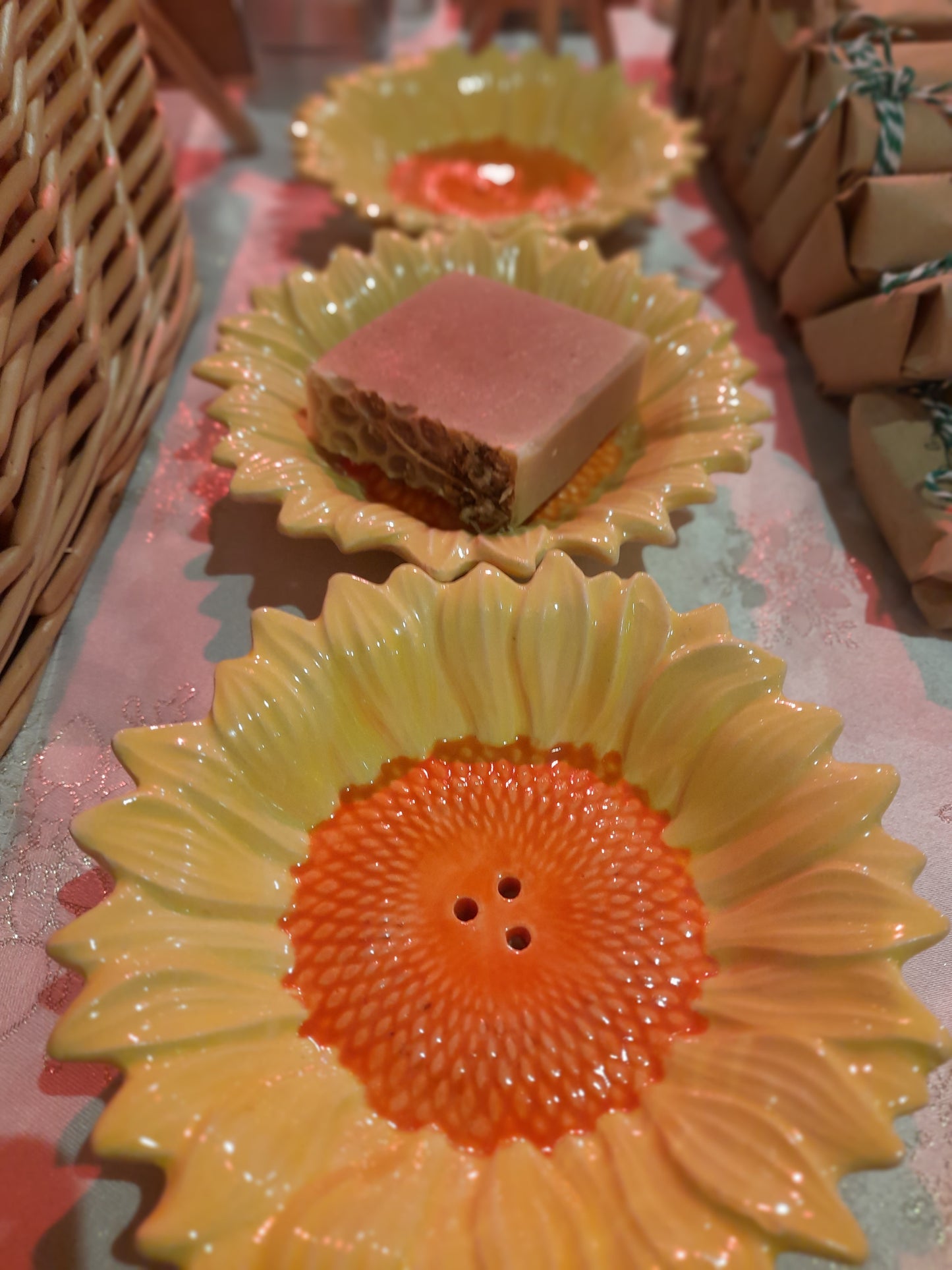 Sunflower soap dish